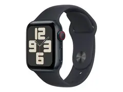 Apple Watch SE (GPS + Cellular) 2. generasjon - 40 mm - midnattsaluminium - smartklokke med sportsbånd - fluorelastomer - midnatt - båndbredde: M/L - 32 GB - Wi-Fi, LTE, Bluetooth - 4G - 27.8 g
