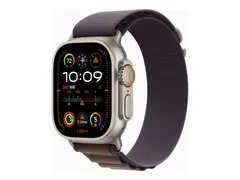 Apple Watch Ultra 2 - 49 mm - titan smartklokke med Alpine Loop - tekstil - indigo - båndbredde: L - 64 GB - Wi-Fi, LTE, UWB, Bluetooth - 4G - 61.4 g