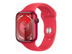 Apple Watch Series 9 (GPS + Cellular) (PRODUCT) RED - 45 mm - rød aluminium - smartklokke med sportsbånd - fluorelastomer - rød - båndbredde: M/L - 64 GB - Wi-Fi, LTE, UWB, Bluetooth - 4G - 39 g