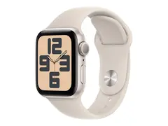 Apple Watch SE (GPS) - 2. generasjon 40 mm - stjernelysaluminium - smartklokke med sportsbånd - fluorelastomer - stjernelys - båndbredde: S/M - 32 GB - Wi-Fi, Bluetooth - 26.4 g