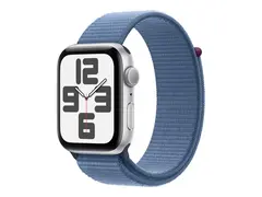 Apple Watch SE (GPS) - 2. generasjon 44 mm - sølvaluminium - smartklokke med sportssløyfe - vevet nylon - winter blue - håndleddstørrelse: 145-220 mm - 32 GB - Wi-Fi, Bluetooth - 32.9 g