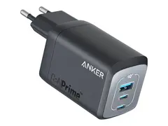 Anker Prime - Strømadapter - GaN - 67 watt 5 A - Anker PowerIQ 4.0, PD/PPS - 3 utgangskontakter (USB-type A, 2 x USB-C) - Europa