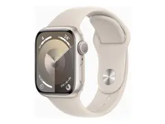 Apple Watch Series 9 (GPS) - 41 mm stjernelysaluminium - smartklokke med sportsbånd - fluorelastomer - stjernelys - båndbredde: M/L - 64 GB - Wi-Fi, UWB, Bluetooth - 31.9 g