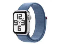 Apple Watch SE (GPS) - 2. generasjon 40 mm - sølvaluminium - smartklokke med sportssløyfe - vevet nylon - winter blue - håndleddstørrelse: 145-220 mm - 32 GB - Wi-Fi, Bluetooth - 26.4 g