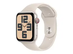 Apple Watch SE (GPS + Cellular) 2. generasjon - 44 mm - stjernelysaluminium - smartklokke med sportsbånd - fluorelastomer - stjernelys - båndbredde: M/L - 32 GB - Wi-Fi, LTE, Bluetooth - 4G - 33 g