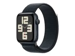 Apple Watch SE (GPS) - 2. generasjon 44 mm - midnattsaluminium - smartklokke med sportssløyfe - vevet nylon - midnatt - håndleddstørrelse: 145-220 mm - 32 GB - Wi-Fi, Bluetooth - 32.9 g