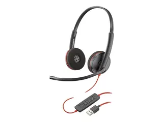 Poly Blackwire 3220 - 3200 Series - hodesett on-ear - kablet - USB - svart - Skype Certified, Avaya Certified, Cisco Jabber Certified