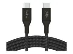 Belkin BOOST CHARGE - USB-kabel 24 pin USB-C (hann) til 24 pin USB-C (hann) - USB 2.0 - 2 m - opp til 240 W strømforsyningsstøtte - svart