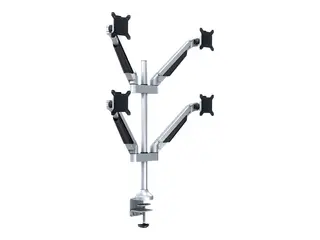 Multibrackets M VESA Gas Lift Arm Quad Monteringssett (skrivebordsklemmemontering, 4 leddarmer) - for 4 LCD-skjermer - aluminium - sølv