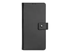KEY Nordfjord - Lommebok for mobiltelefon plastikk, polyuretanlær, imitert nappaskinn - svart - for Samsung Galaxy S24 Ultra