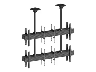 Multibrackets M Ceiling Mount Pro MBC2X2U2 Monteringssett (2 takplater, 12 skinner, 16 faste armer, 4 stangklemmer, 8 forlengelsesrør (80 cm), 2 takplatedeksler) - for 8 LCD-skjermer - aluminium, stål - svart - skjermstørrelse: 40"-65" - takmonterbar