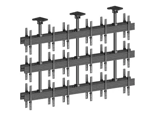 Multibrackets M Ceiling Mount Pro MBC3X3U2 Monteringssett (12 forlengelsesrør (80 cm), 3 takplatedeksler, 18 pole clamps, 24 skinner, 36 faste armer, 3 takplater) - for 18 LCD-skjermer - aluminium, stål - svart - skjermstørrelse: 40"-65" - takmonterbar