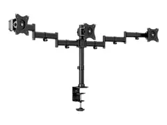Multibrackets M Deskmount Basic Triple - Monteringssett (skrivebordsmontering) for 3 LCD-skjermer - stål, høyverdig aluminium - svart - skjermstørrelse: 15"-27" - klemmemonterbar