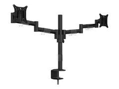 Multibrackets M VESA Deskmount Officeline Dual Stativ - justerbar arm - for 2 LCD-skjermer - stål - svart - skjermstørrelse: 15"-30" - klemmemonterbar