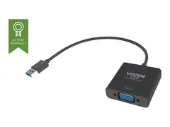 Vision - Ekstern videoadapter - USB 3.0 VGA - svart - løsvekt