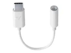 Cellular Line MUSIC ENABLER - USB-C til hodetelefons-jakkadapter USB-C hann til ministereojakk hunn - 10 cm - hvit